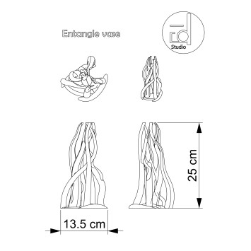 Vase „Entangle Tube"